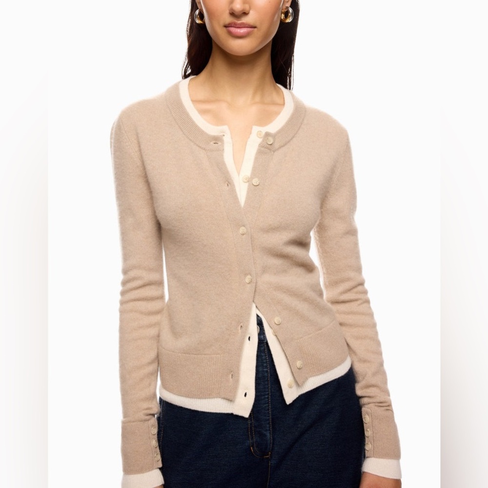 NAADAM Beige Double Cardigan Sweater
